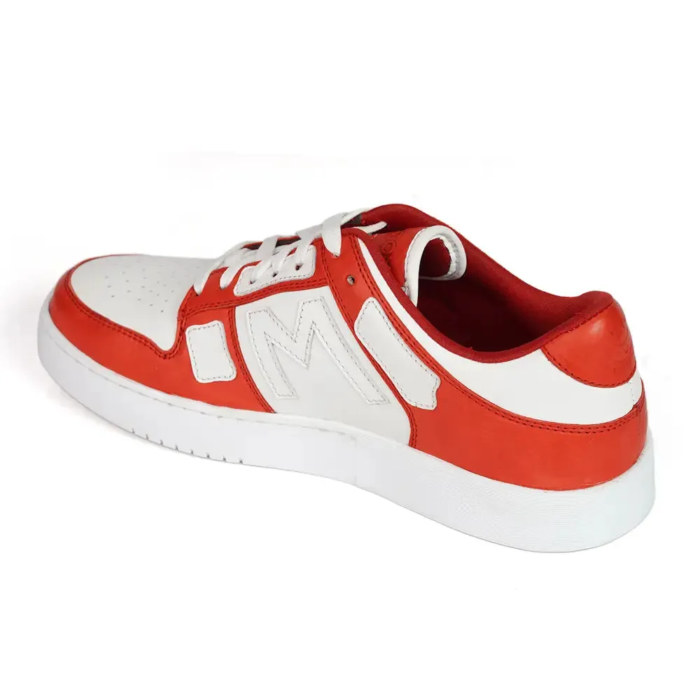 Mccoy Hunter Leather Skel Lows Men Sneaker Bright Red And White