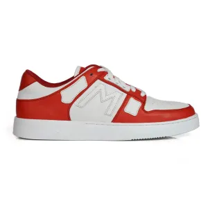 Mccoy Hunter Leather Skel Lows Men Sneaker Bright Red And White