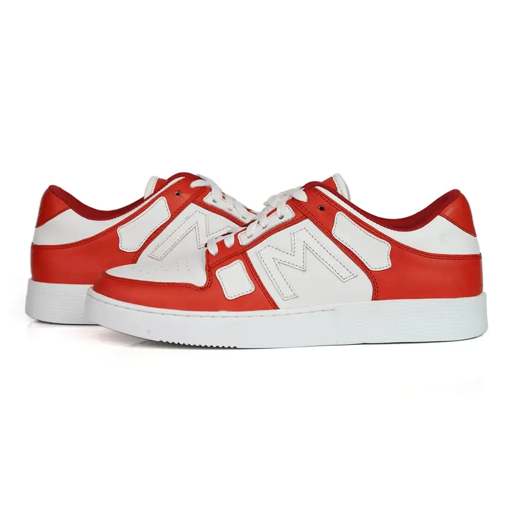 Mccoy Hunter Leather Skel Lows Men Sneaker Bright Red And White