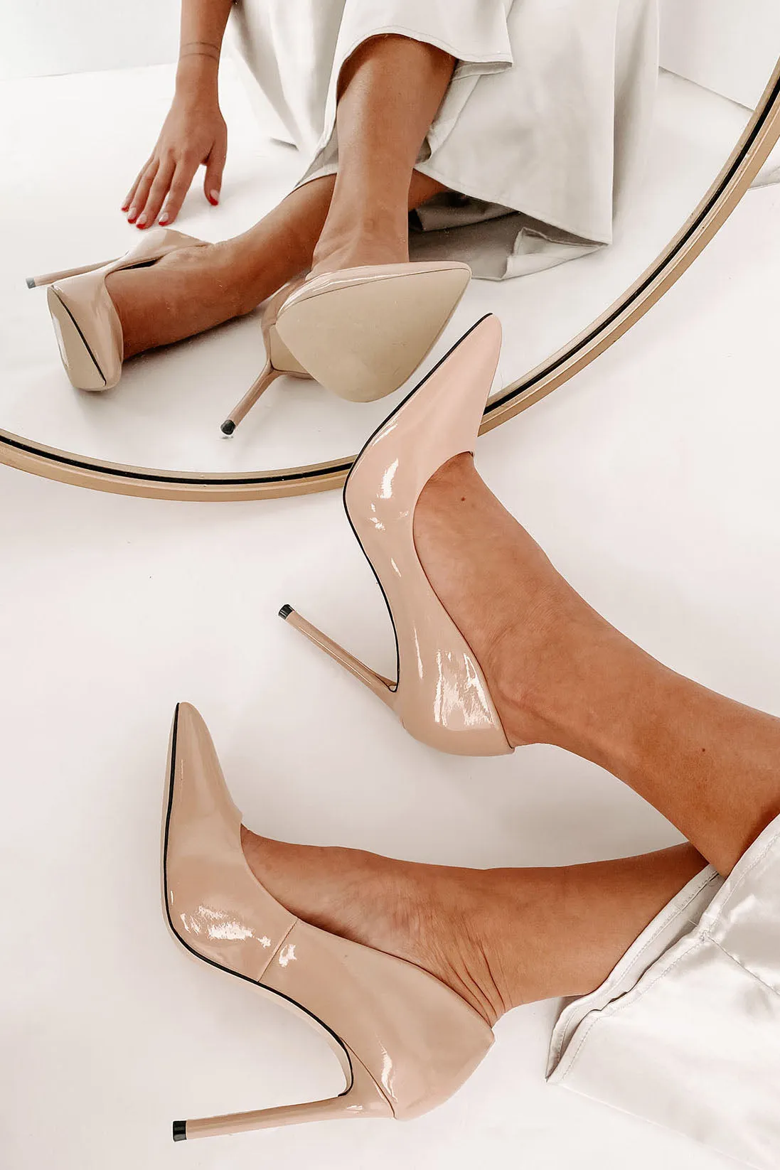 Mean Business Patent Heels (Nude)