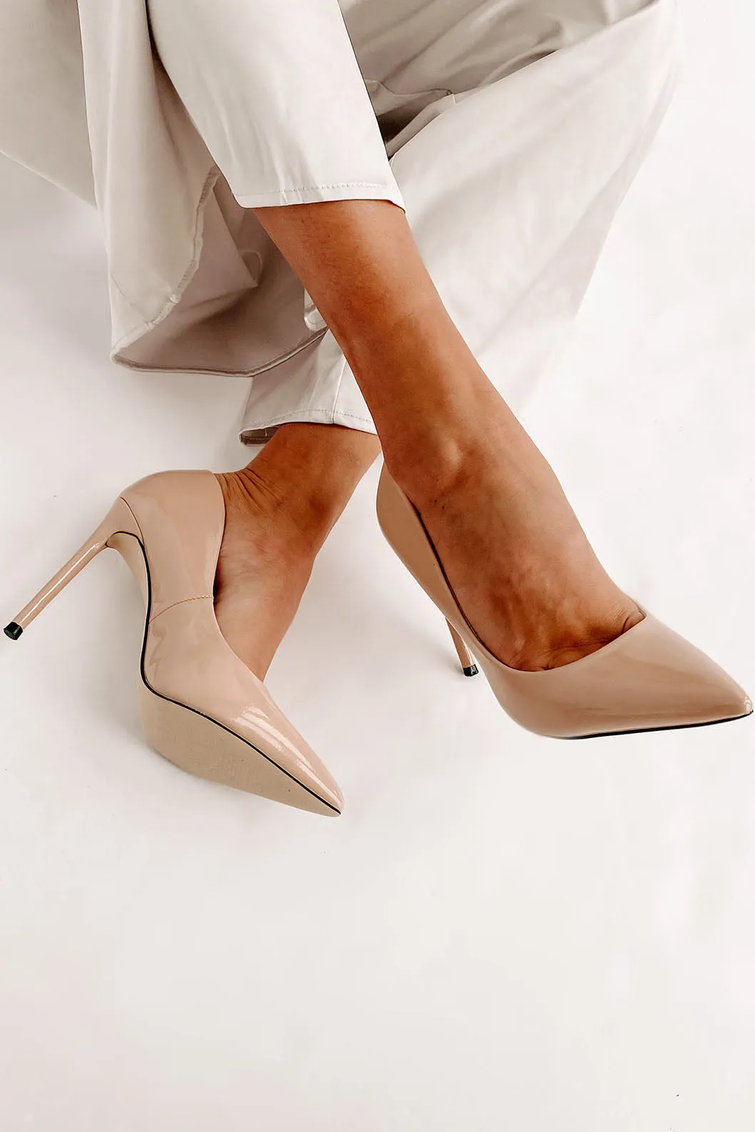 Mean Business Patent Heels (Nude)