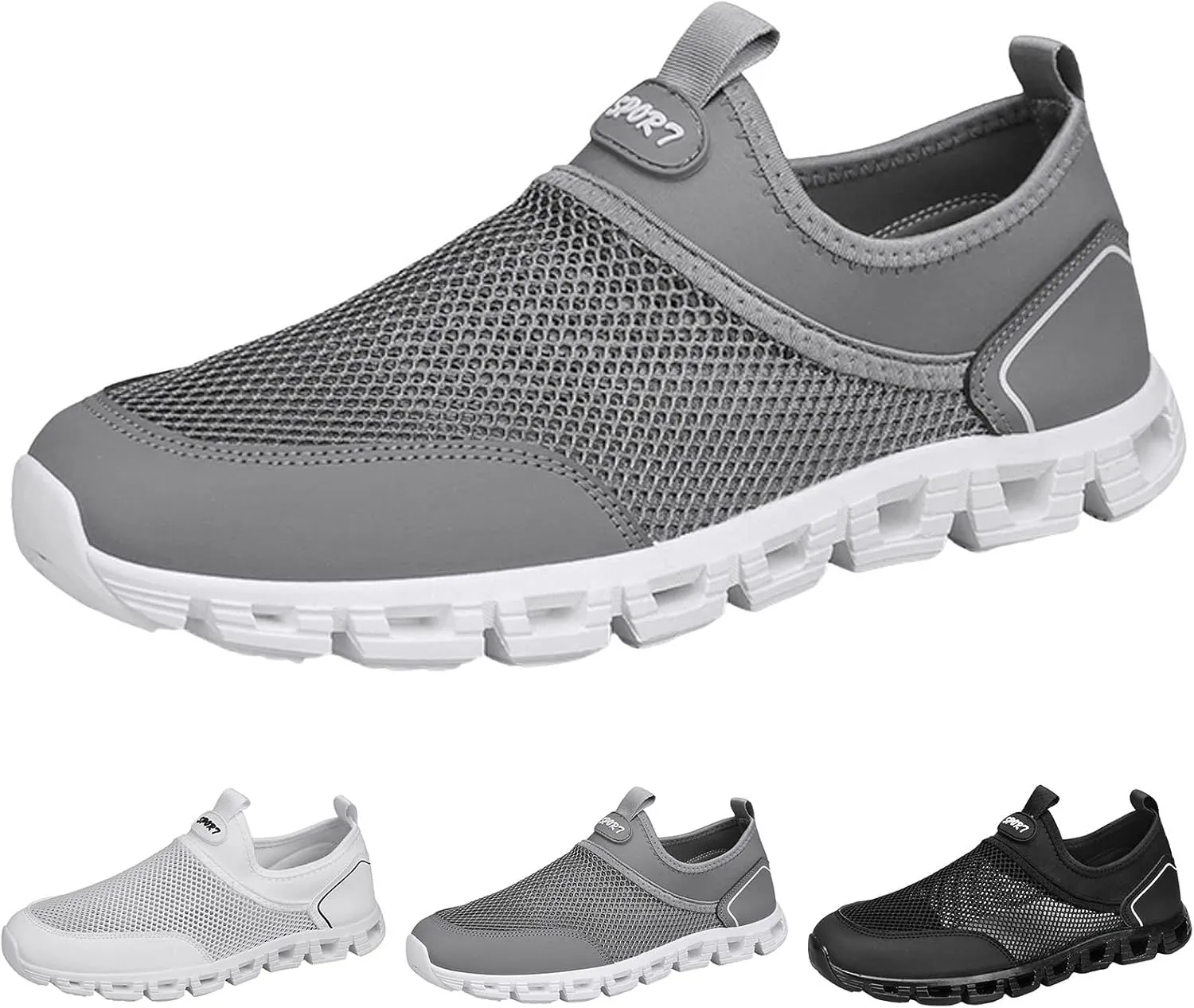 Memory Foam Versatile Shoes for Men Comfortable Breathable Lightweight Tennis Shoe Elastic Fly Woven Mesh Shoes
