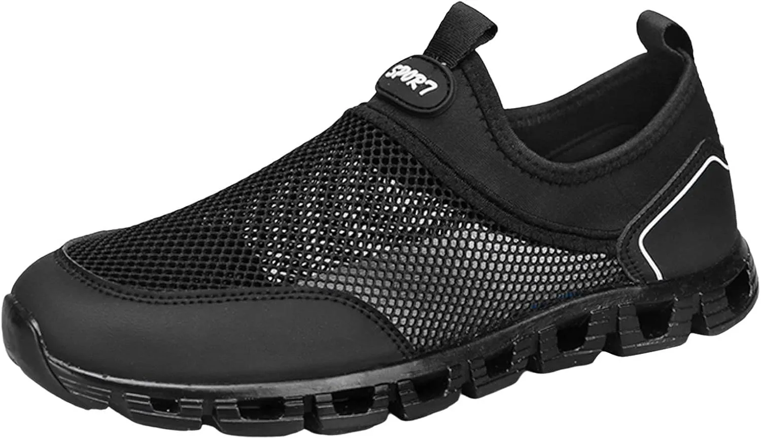 Memory Foam Versatile Shoes for Men Comfortable Breathable Lightweight Tennis Shoe Elastic Fly Woven Mesh Shoes