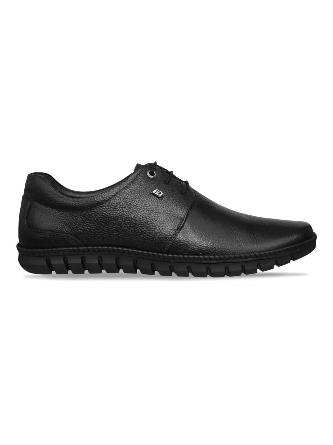 Men Black Solid Derby Shoes