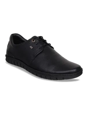 Men Black Solid Derby Shoes