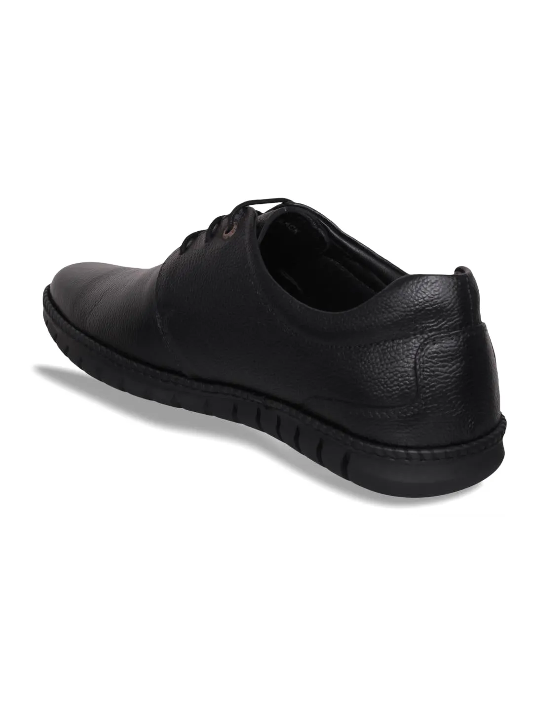 Men Black Solid Derby Shoes