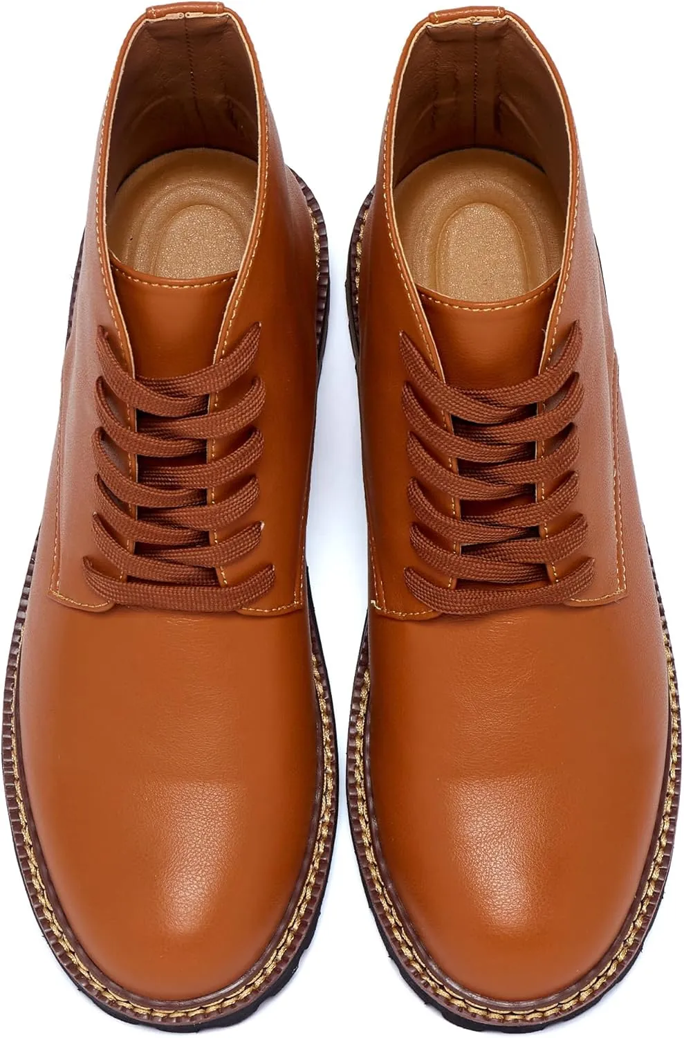 Men Leather Boots Plus Size High Top Oxford Dress Boots Leather Chukka Ankle Boot Business Shoes for Men