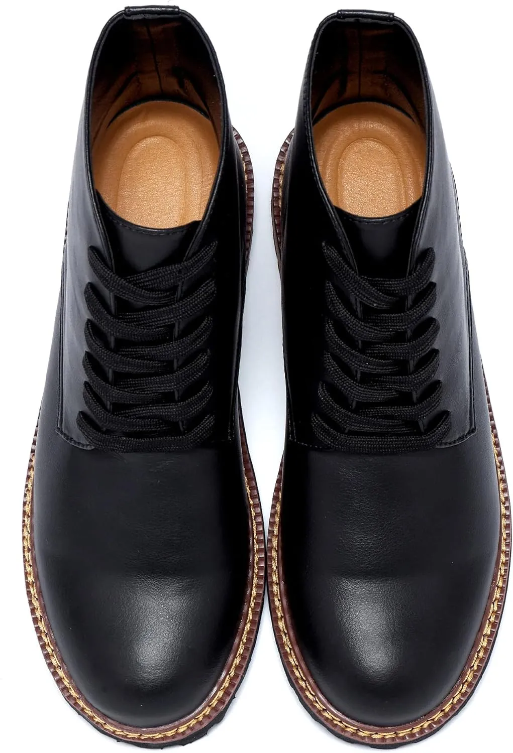 Men Leather Boots Plus Size High Top Oxford Dress Boots Leather Chukka Ankle Boot Business Shoes for Men