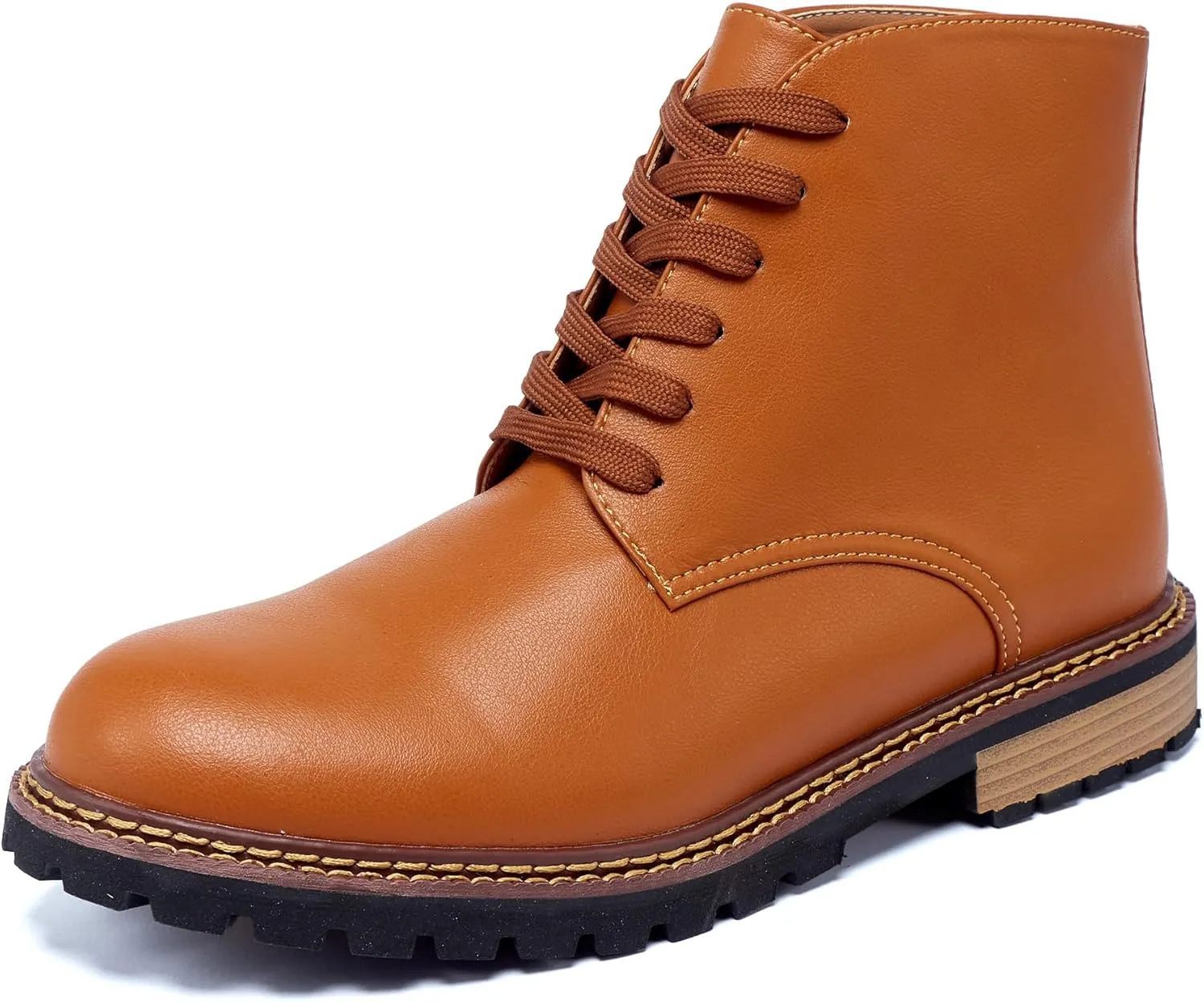 Men Leather Boots Plus Size High Top Oxford Dress Boots Leather Chukka Ankle Boot Business Shoes for Men