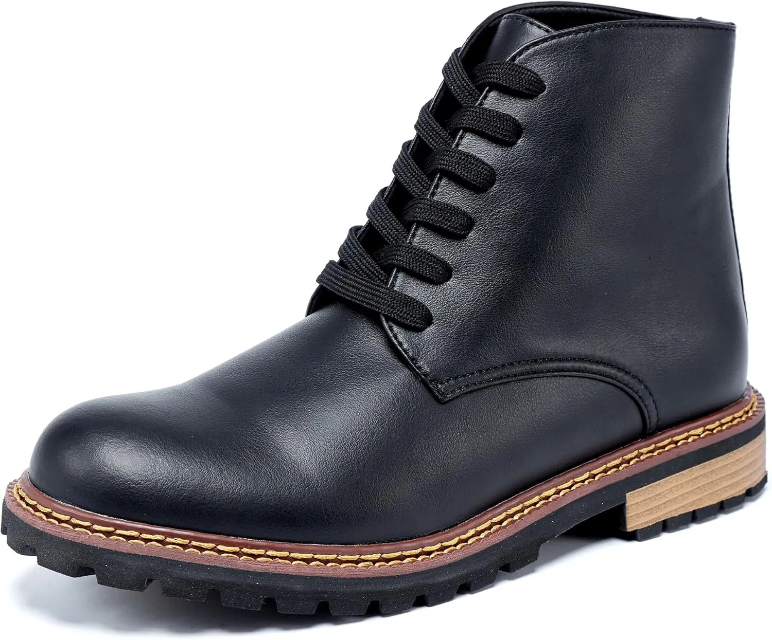 Men Leather Boots Plus Size High Top Oxford Dress Boots Leather Chukka Ankle Boot Business Shoes for Men