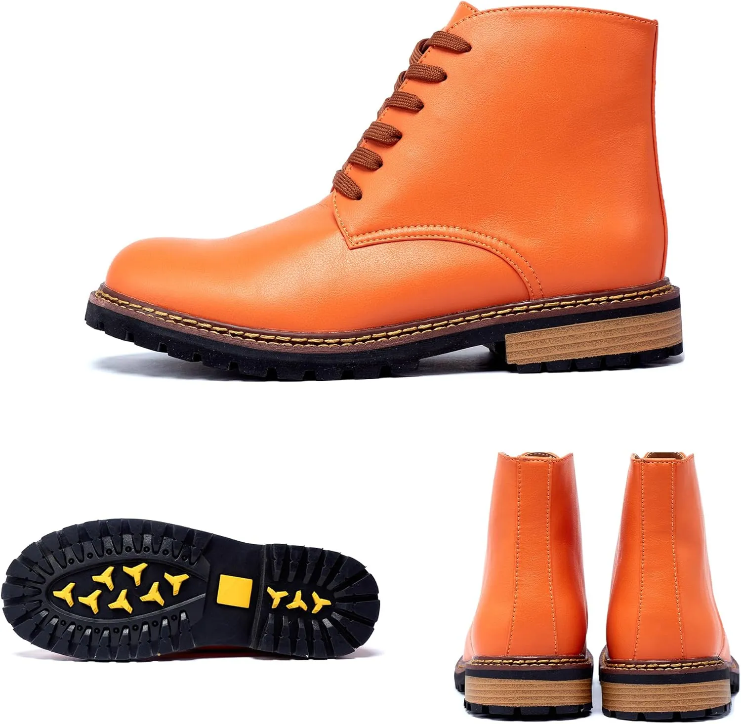 Men Leather Boots Plus Size High Top Oxford Dress Boots Leather Chukka Ankle Boot Business Shoes for Men
