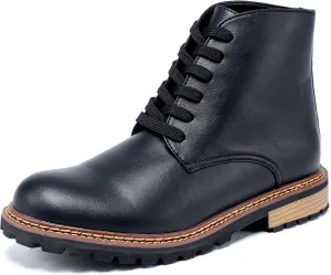 Men Leather Boots Plus Size High Top Oxford Dress Boots Leather Chukka Ankle Boot Business Shoes for Men