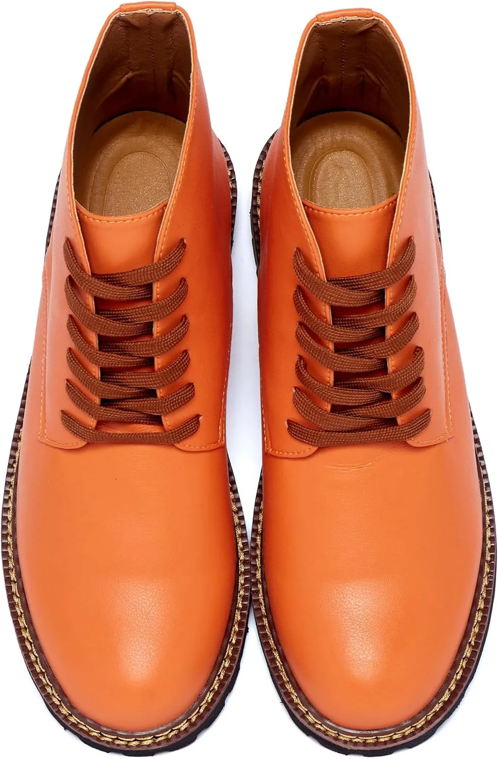 Men Leather Boots Plus Size High Top Oxford Dress Boots Leather Chukka Ankle Boot Business Shoes for Men