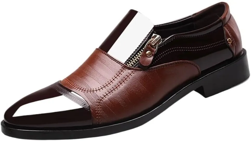Men Leather Oxfords Slip On Casual Formal Business Loafers Dress Shoes Oxfords