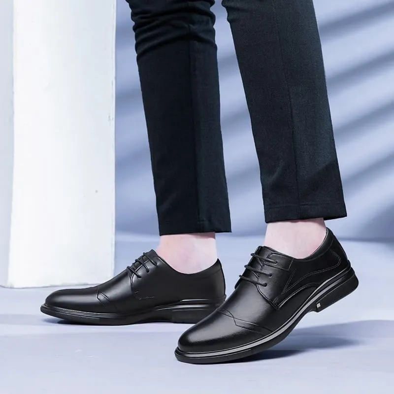 Men Leather Shoes for Men Dress Shoes Slip On Business Comfortable Increase Wedding Loafers Classic Modern Formal Leather Shoes Casual