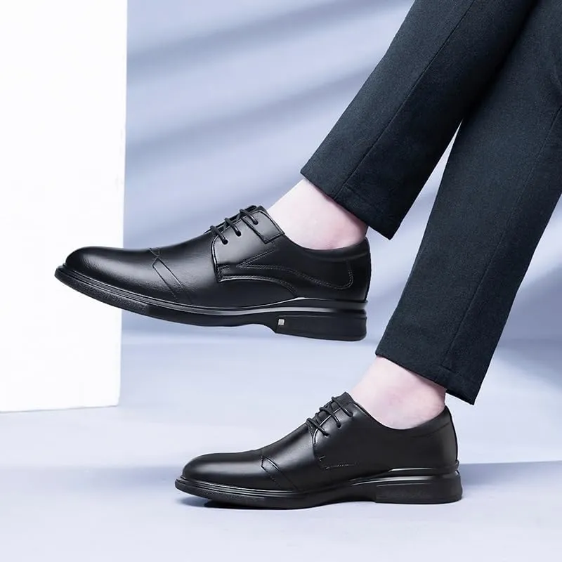 Men Leather Shoes for Men Dress Shoes Slip On Business Comfortable Increase Wedding Loafers Classic Modern Formal Leather Shoes Casual