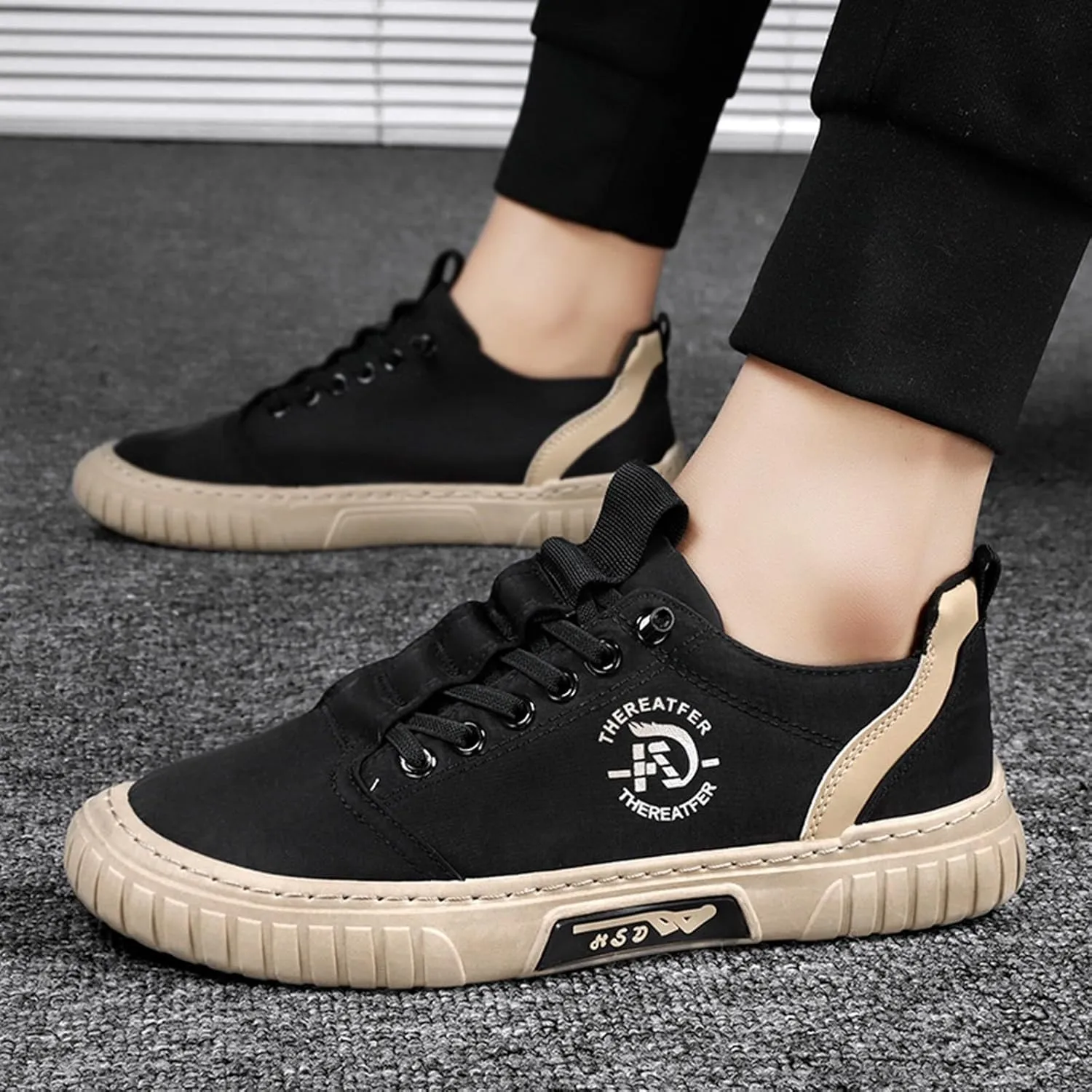 Men Sneakers Low Top Breathable Casual Sneakers Walking Canvas Shoes Mens Shoes