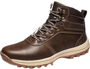 Men Work Boots with Zipper Hiking Sneakers Warm Fur Lined Workout Shoes for Women Comfortable Waterproof Outdoor Work Botas Lightweight Hike Grounded Footwear