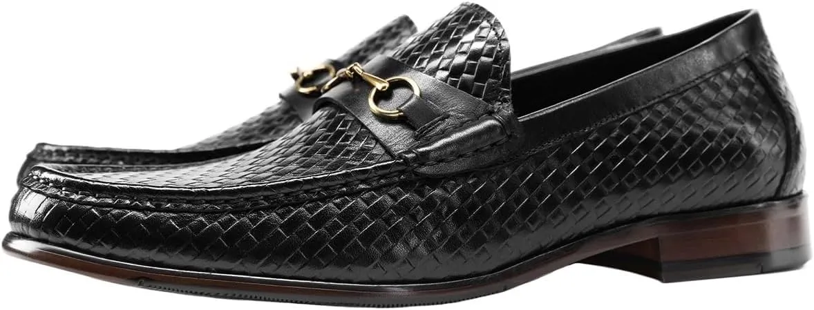 Mens Backless Slip On Shoes Round Toe Lug Sole Non-Slip Lace-Up Business Leather Shoes