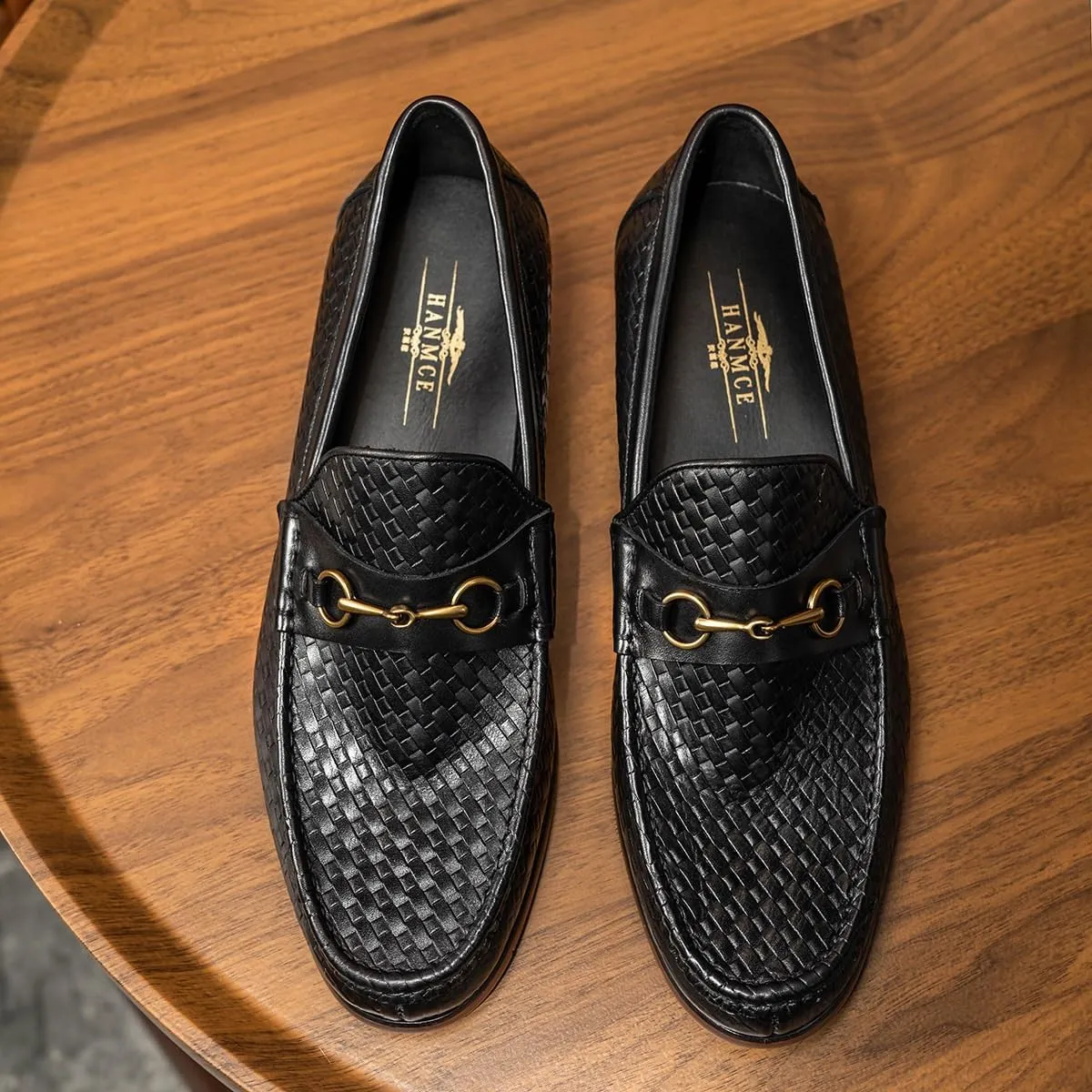 Mens Backless Slip On Shoes Round Toe Lug Sole Non-Slip Lace-Up Business Leather Shoes