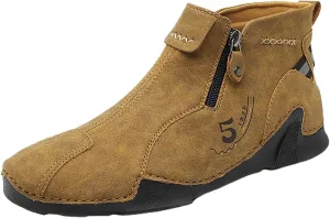 Men's Boots Spring Zipper Oversized Non Slip Durable Work Boot for Outdoor Leisure Large Size Handmade Composite Work Boots Men
