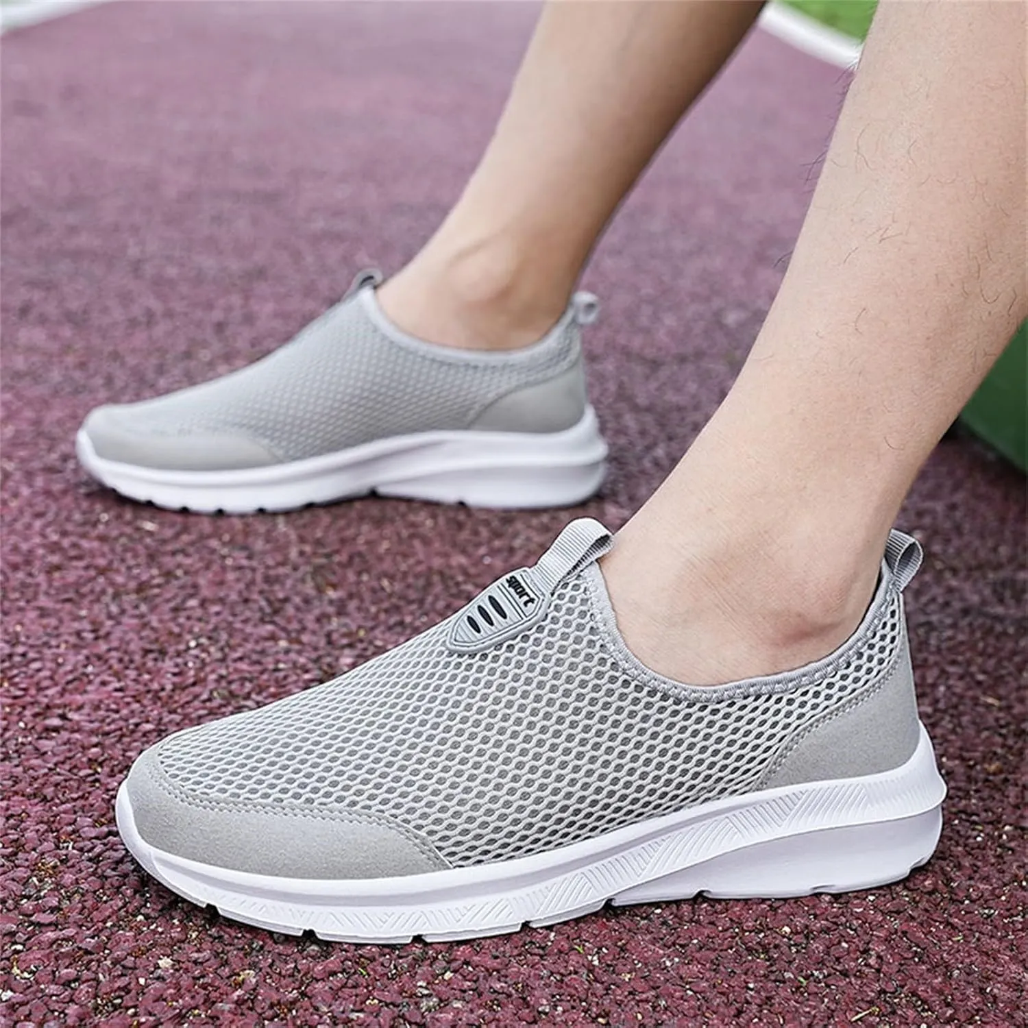 Men's Breathable Barefoot Shoes Lightweight Sport Gym Jogging Walking Sneaker Hook and Loop Orthopedic Sneakers