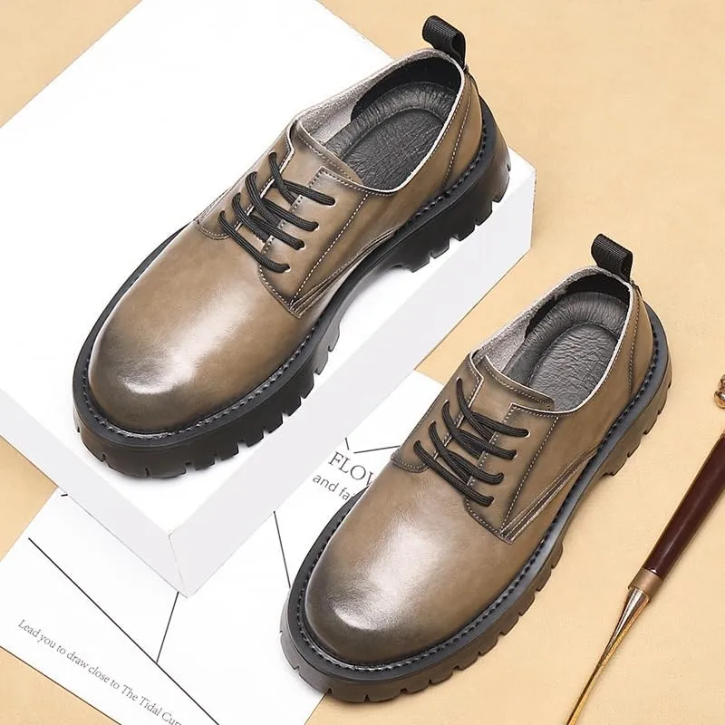 Men's Breathable Leather Wingtip Brogue Oxfords Men Classic Pointed Toe Gradient Design Tuxedo Oxford Casual Walking Shoes Office Flats for Men