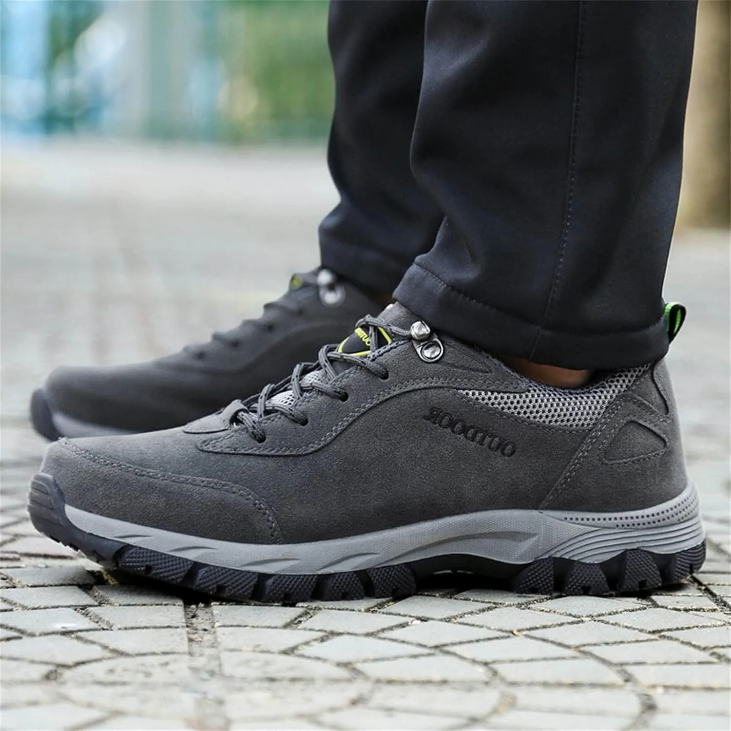 Men's Breathable Stretch Workout Shoes Lace Up Comfortable Light-Weight Shoe Arch Support Walking Shoes for Men