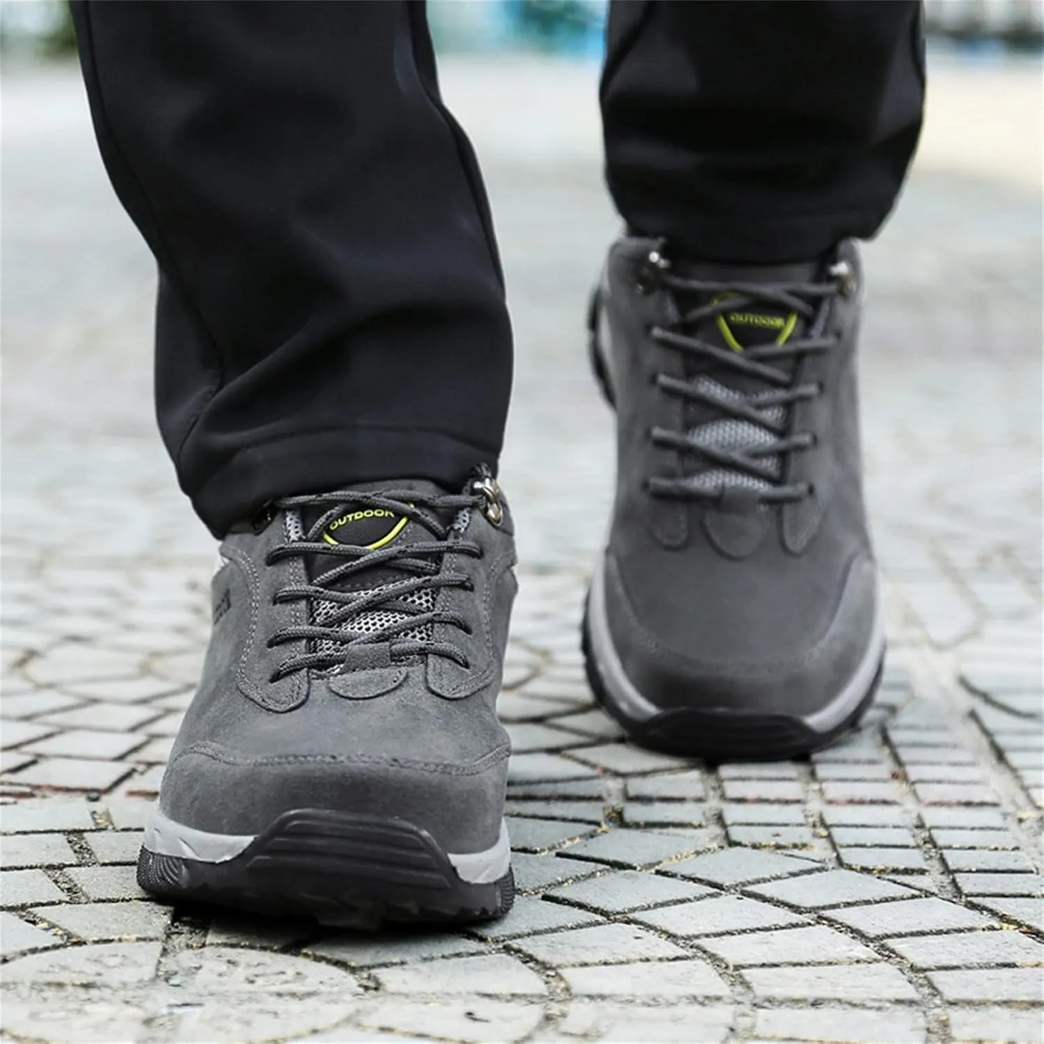 Men's Breathable Stretch Workout Shoes Lace Up Comfortable Light-Weight Shoe Arch Support Walking Shoes for Men
