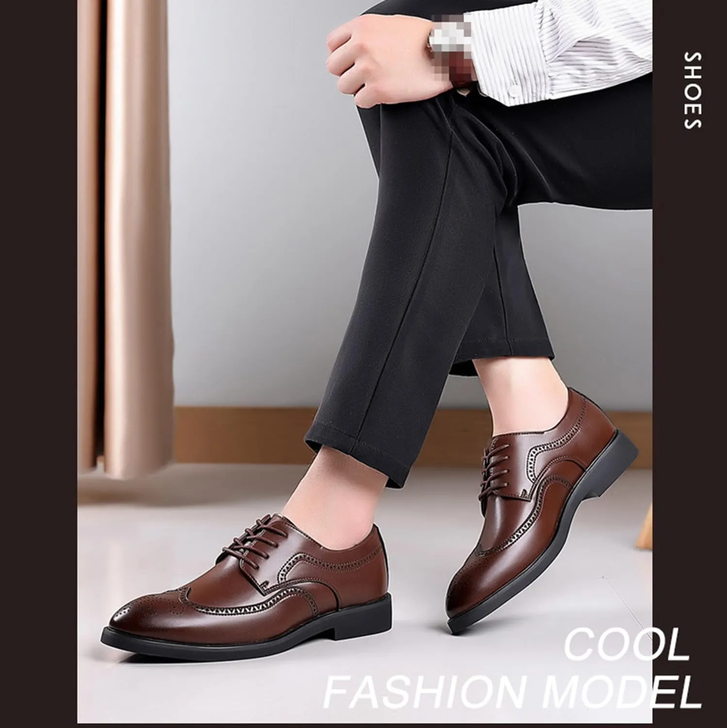 Men's Brogues Classic Dress Shoes Casual Modern Business Shoes Formal Derbys Lace-ups Oxford Shoes