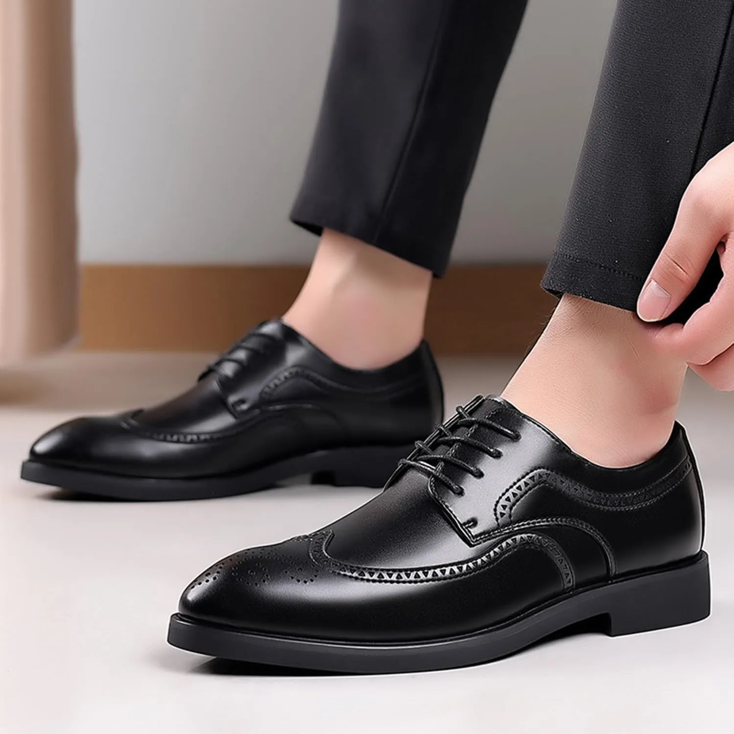 Men's Brogues Classic Dress Shoes Casual Modern Business Shoes Formal Derbys Lace-ups Oxford Shoes
