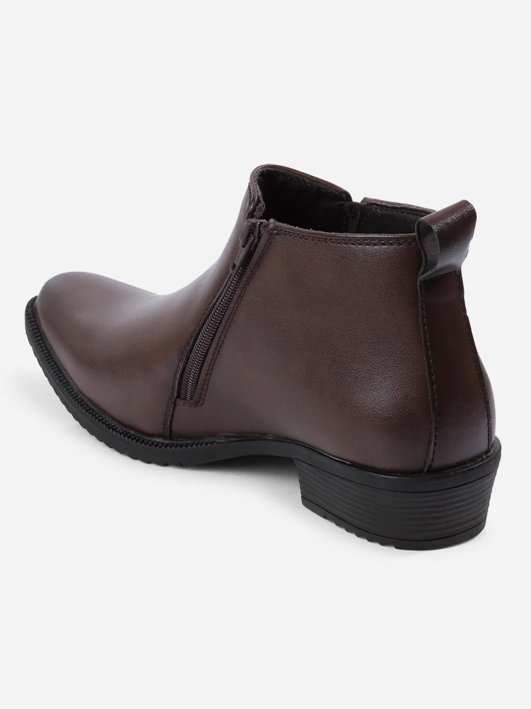 Men's Brown Formal Ankle Slip On Boots (IX3040)