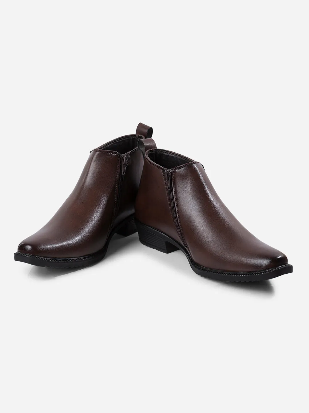Men's Brown Formal Ankle Slip On Boots (IX3040)