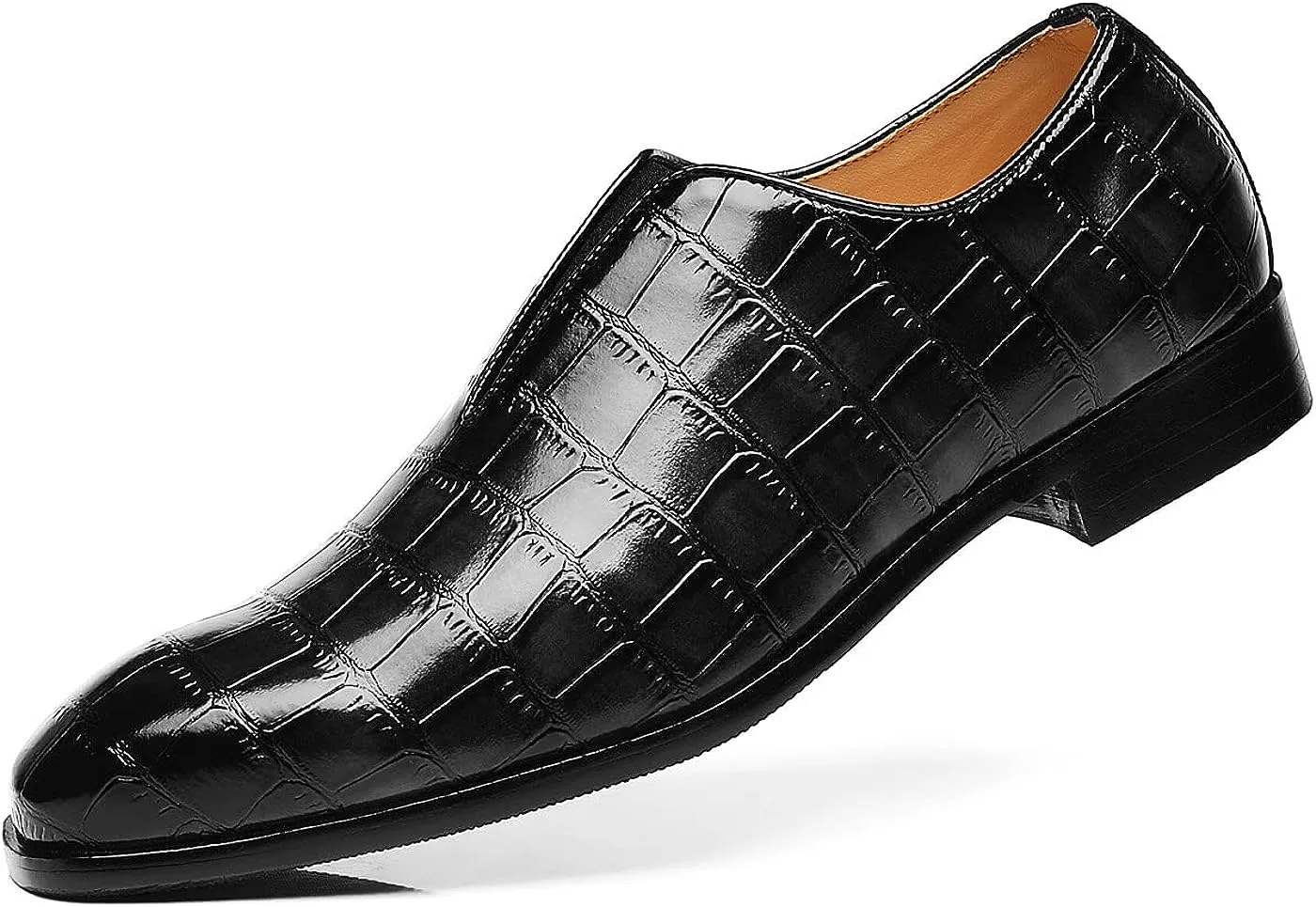 Men's Brown Slip On Faux Leather Dress Shoes