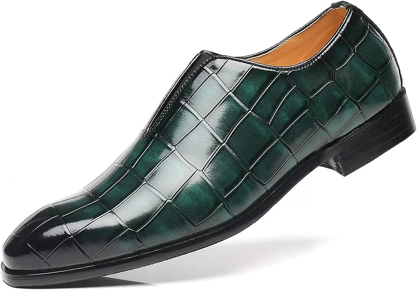 Men's Brown Slip On Faux Leather Dress Shoes