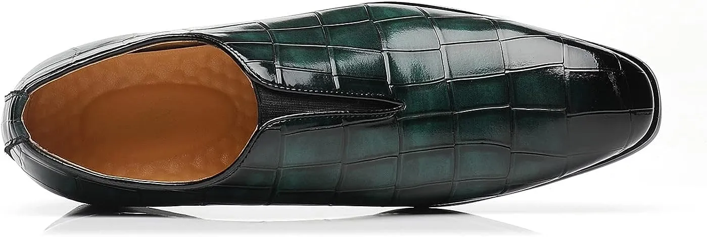 Men's Brown Slip On Faux Leather Dress Shoes