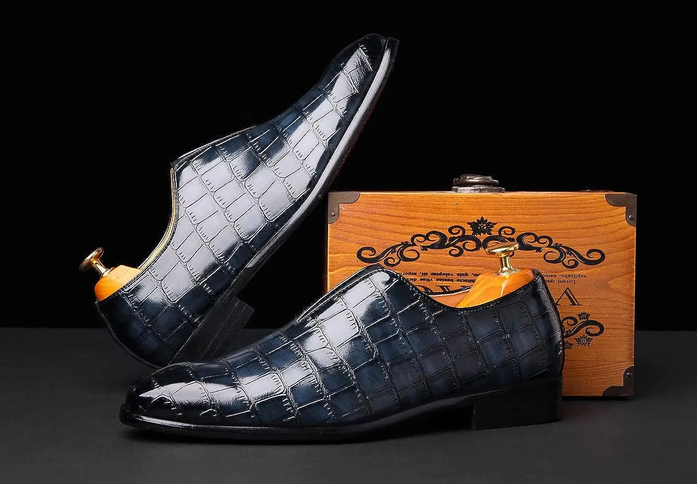 Men's Brown Slip On Faux Leather Dress Shoes