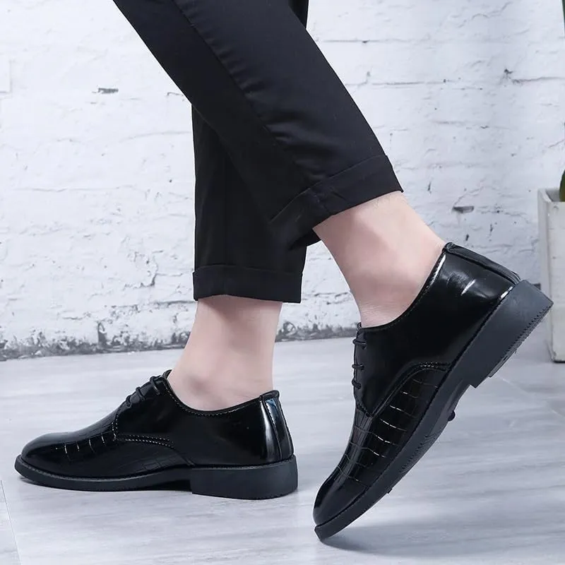 Men's Cap Toe Oxford Dress Casual Leather Lace Up Shoes Prom Dress Shoes Casual Formal Shoes Low Top Non Slip Anti-Slip Slip Resistant Classic