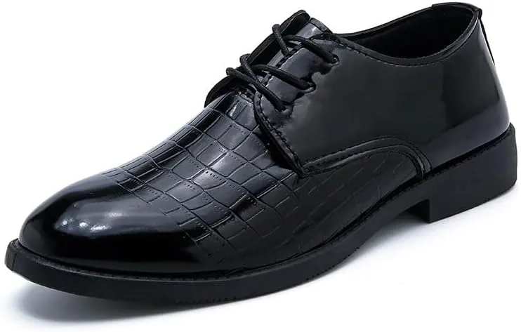Men's Cap Toe Oxford Dress Casual Leather Lace Up Shoes Prom Dress Shoes Casual Formal Shoes Low Top Non Slip Anti-Slip Slip Resistant Classic