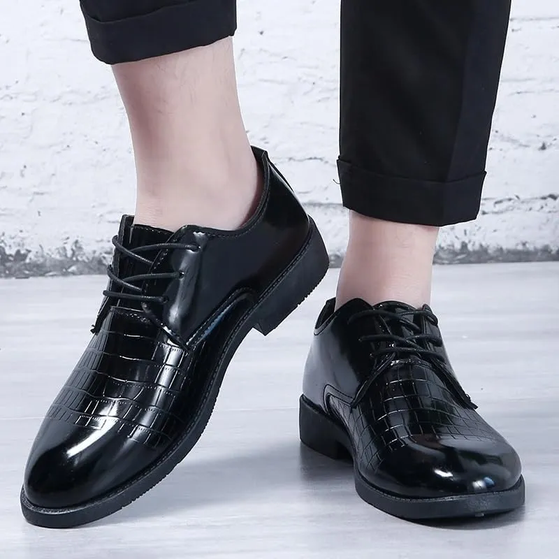 Men's Cap Toe Oxford Dress Casual Leather Lace Up Shoes Prom Dress Shoes Casual Formal Shoes Low Top Non Slip Anti-Slip Slip Resistant Classic