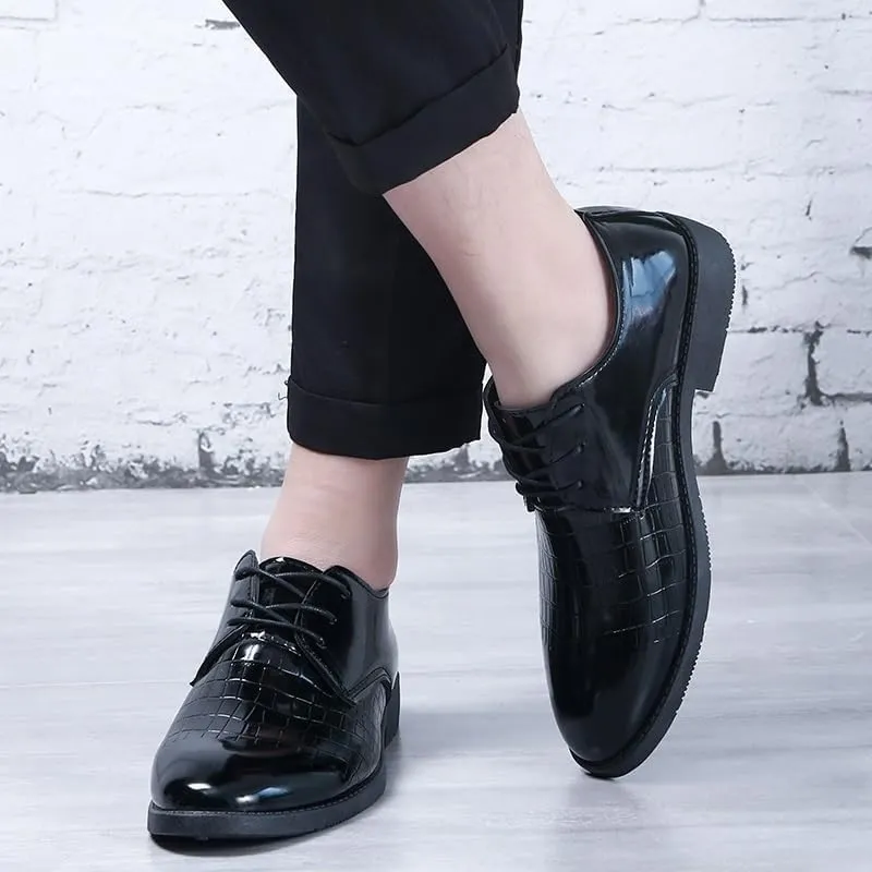 Men's Cap Toe Oxford Dress Casual Leather Lace Up Shoes Prom Dress Shoes Casual Formal Shoes Low Top Non Slip Anti-Slip Slip Resistant Classic