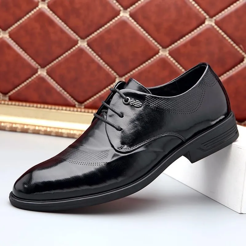 Men's Cap Toe Oxford Dress Shoes Sleek Formal Footwear with Cushioned Insole for Corporate Events & Evening Parties