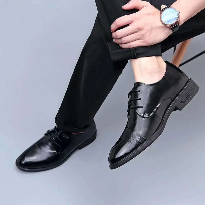 Men's Cap Toe Oxford Dress Shoes Sleek Formal Footwear with Cushioned Insole for Corporate Events & Evening Parties