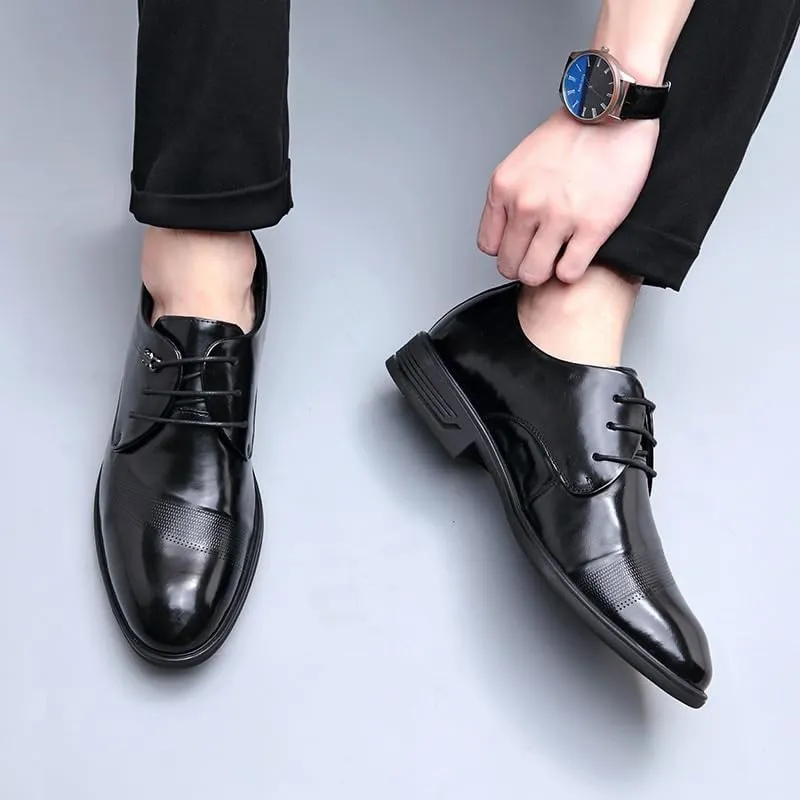 Men's Cap Toe Oxford Dress Shoes Sleek Formal Footwear with Cushioned Insole for Corporate Events & Evening Parties