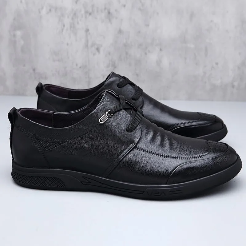 Men's Casual Genuine Leather Flats Soft Driving Walking Loafer Shoes Mens Dress Shoes for Weddings, Parties, Work, Church, Pro