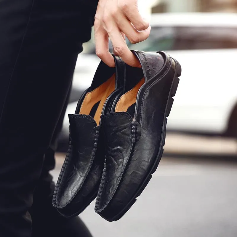 Men's casual leather slip-on shoes