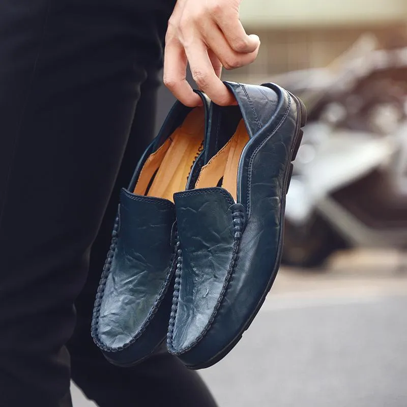 Men's casual leather slip-on shoes