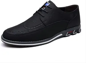 Men's Casual Oxford Business Fashion Leather Shoes Walking Comfortable Classic Adjustable Shoes