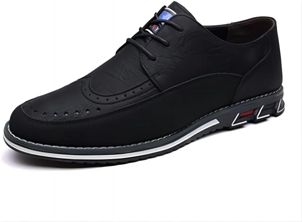 Men's Casual Oxford Business Fashion Leather Shoes Walking Comfortable Classic Adjustable Shoes