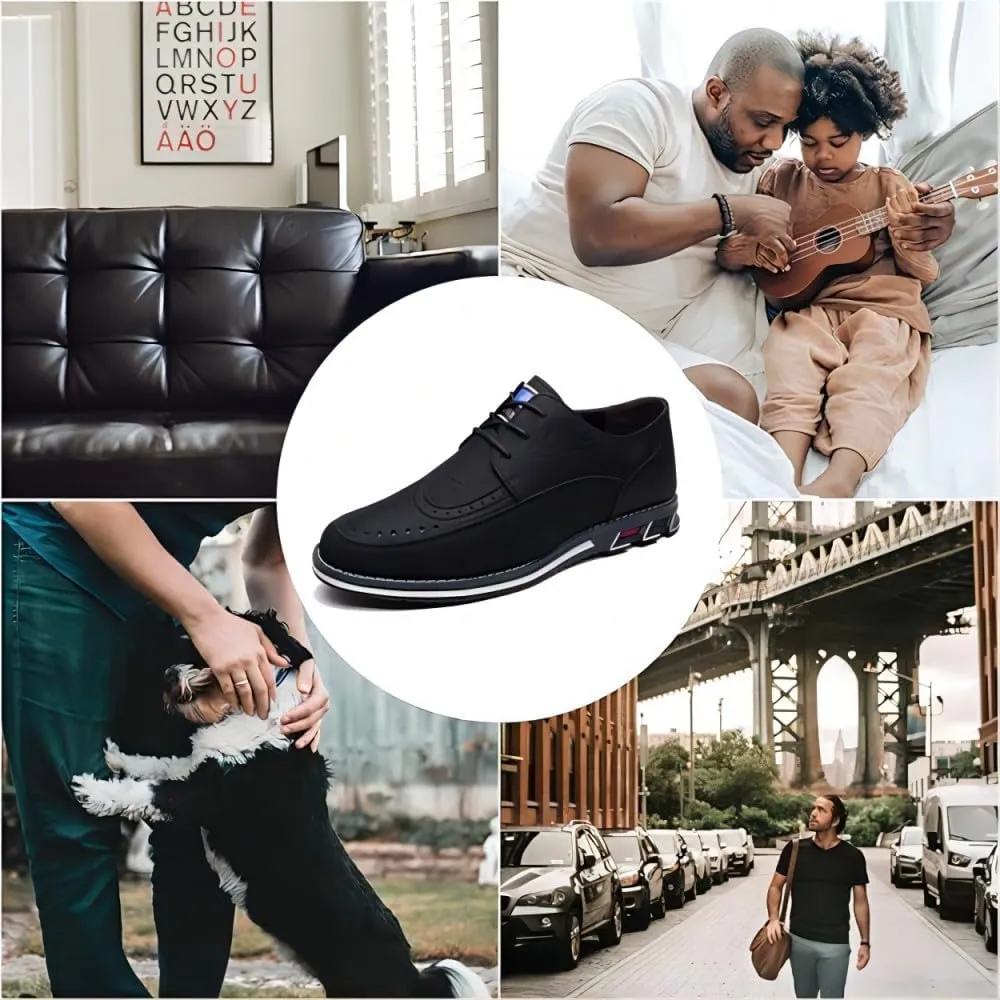 Men's Casual Oxford Business Fashion Leather Shoes Walking Comfortable Classic Adjustable Shoes